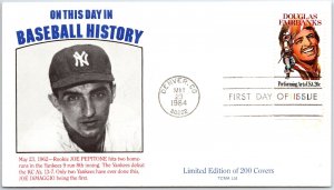 US FIRST DAY COVER BASEBALL HISTORY JOE PEPITONE CACHET LIMITED EDITION OF 200