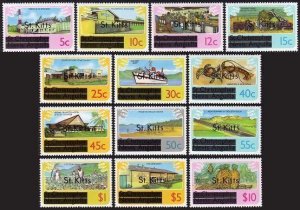 St Kitts 25-37, MNH. Mi 20-32. Tomatoes, Defense Force Band, Lobster, Ship,1980.