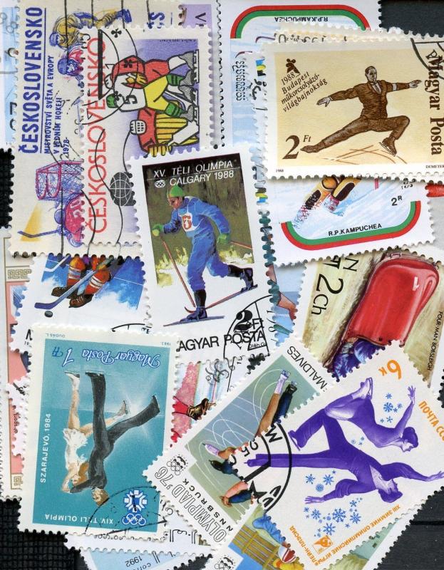 Winter Sport Sports Collection of 25 Different Stamps Timbres Briefmarken |  Worldwide - Other, Stamp