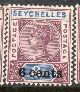 Seychelles 1901 Early Issue Fine Mint Hinged 6c. Surcharged 308995