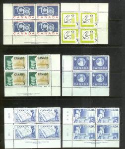 CANADA (223) Inscription Blocks/Field Sheet Blocks ALL Mint Never Hinged FV=C$73