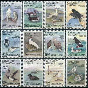 GREENLAND 1987 - Scott# 177-88 Birds Set of 12 NH