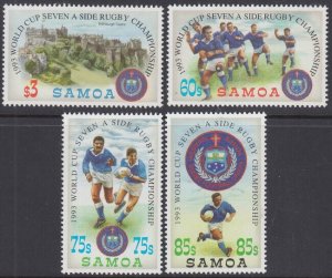 SAMOA Sc # 823-6 CPL MNH   WORLD CUP RUGBY CHAMPIONSHIPS in SCOTLAND