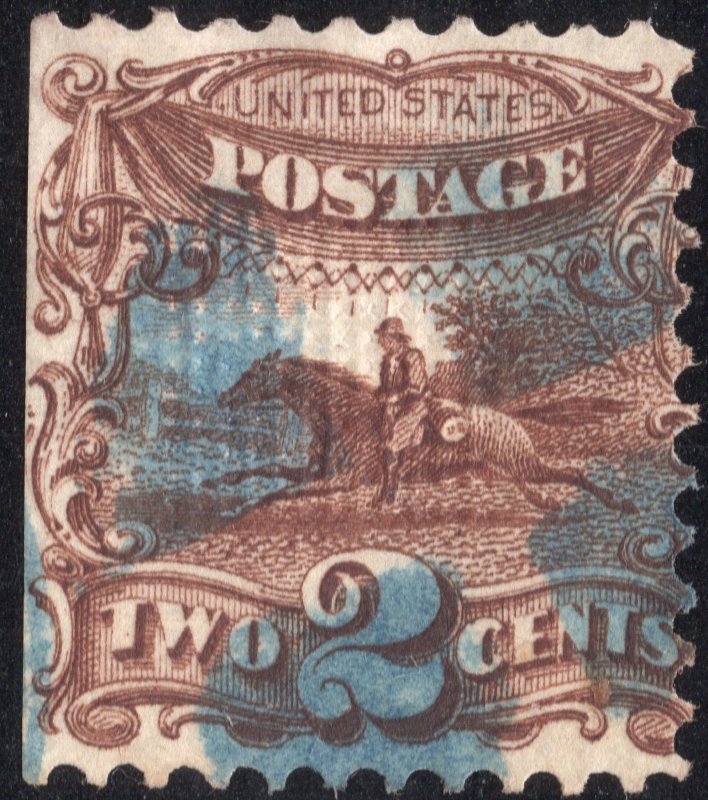 1869 used 2c brown Post Horse & Rider SC113