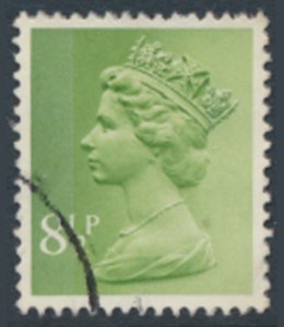 GB  Machin 8½p SG X881  2 bands  Used SC# MH65  see scans & details