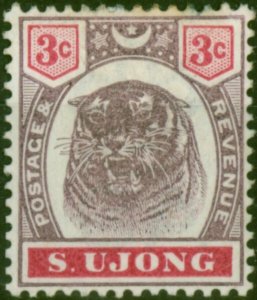 S. Ujong 1895 3c Dull Purple & Carmine SG55 Fine MM (2)