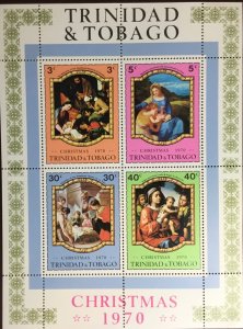 Trinidad & Tobago 1970 Christmas Minisheet MNH