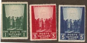 Vatican  Scott # 99-101  Mint