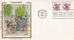 USA 1982 FDC Sc 1904 10.9c Hansom Cab 1890s R & R Colorano Silk Cachet