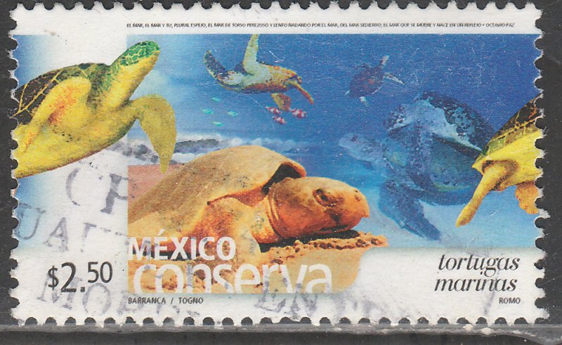 MEXICO CONSERVA 2396, $2.50P MARINE TURTLES. USED. VF. (1179)