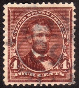 1898, US 4c, Abraham Lincoln, Used, thin, Sc 280