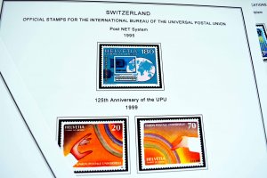 COLOR PRINTED SWITZERLAND 1843-2010 STAMP ALBUM PAGES (213 illustrated pages)