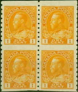 Canada 1922 1c Chrome-Yellow SG256 V.F VLMM & MNH Block of 4