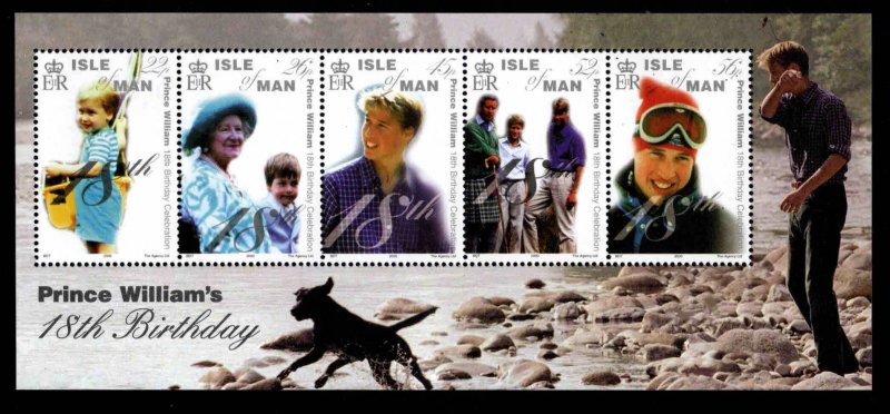 ISLE OF MAN  MNH** Scott 865 Prince William's 18th B-day souvenir sheet