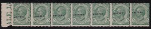 1924 ERITREA, n. 79f 5c. green strip of 7 MNH/**