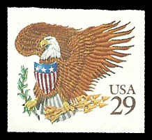 PCBstamps   US #2595 Bk Sgl 29c Liberty & Eagle, brown, MNH, (5)