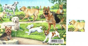 France Scott 4007-8 Dogs single & S/S NH         wb