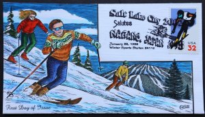 U.S. Used #3180 32c Alpine Skiing 1998 Collins First Day Cover (FDC)