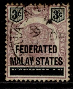 MALAYSIA - Federated Malay EDVII SG3, 3c dull purple & black, USED. CDS