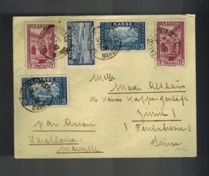 1933 Casablanca Morocco  airmail cover to Switzerland