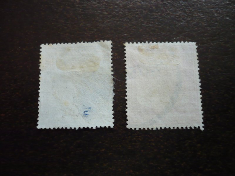 Stamps - Singapore - Scott# 13, 15 - Used Partial Set of 2 Stamps