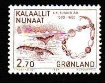 GREENLAND SCOTT#153 1984 2.7kr WHALES & NECKLACE - MNG