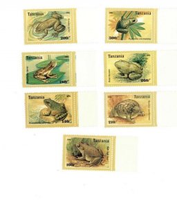 Tanzania 1996 - Set of 7 Frog Stamps - MNH