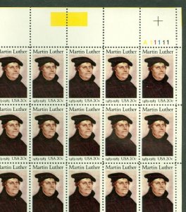 US #2065 20¢ Martin Luther, Complete sheet of 50, og, NH, VF