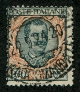 Italy SC# 89 Victor Emmanuel 2 Lira  SCV $7.25 used