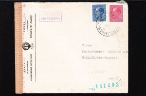 Germany WWII Censor Wien H/S Unlisted # Green 111292 Secret Chem Wash Bulgaria*