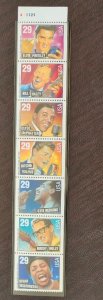 US Scott # 2731-2737; 29c Music Series Bklt pane from 1993; MNH, og; XF cntr