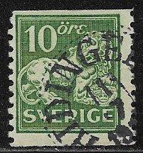 Sweden 118, 10o Heraldic Lion and Arms of Sweden, used, VF