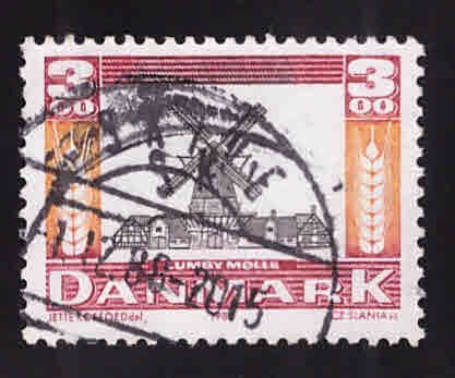 DENMARK  Scott 861 windmill stamp  Canceled