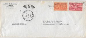 Dallas, TX to San Francisco, Ca 1949 Airmail Special Delivery E16 & C40, (55446)