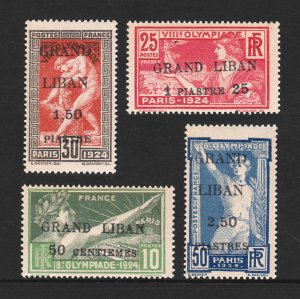 Lebanon 1924 Paris Olympic Games Sc18-21 set of 4 Grand Liban MNH OG