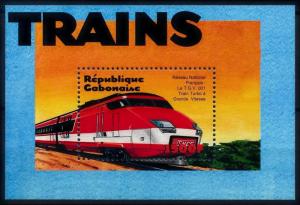 [63440] Gabon 2000 Railway Train Eisenbahn Chemin de Fer Souvenir Sheet MNH