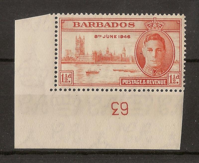 Barbados 1946 Victory Plate 63 Mint