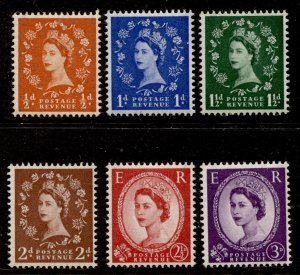 GB Stamps #317c-322d Mint OG  VF MNH - Graphite Lines