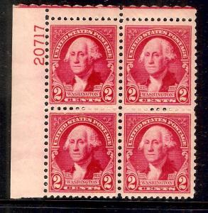 #707 Washington Plate Block Mint NH #20717