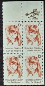 US Scott # 1549; 10c Retarded Children from 1974; MNH, og, VF; Block of 4