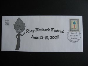 Canada personalized postage cover Rosy Rhubarb Festival 2003