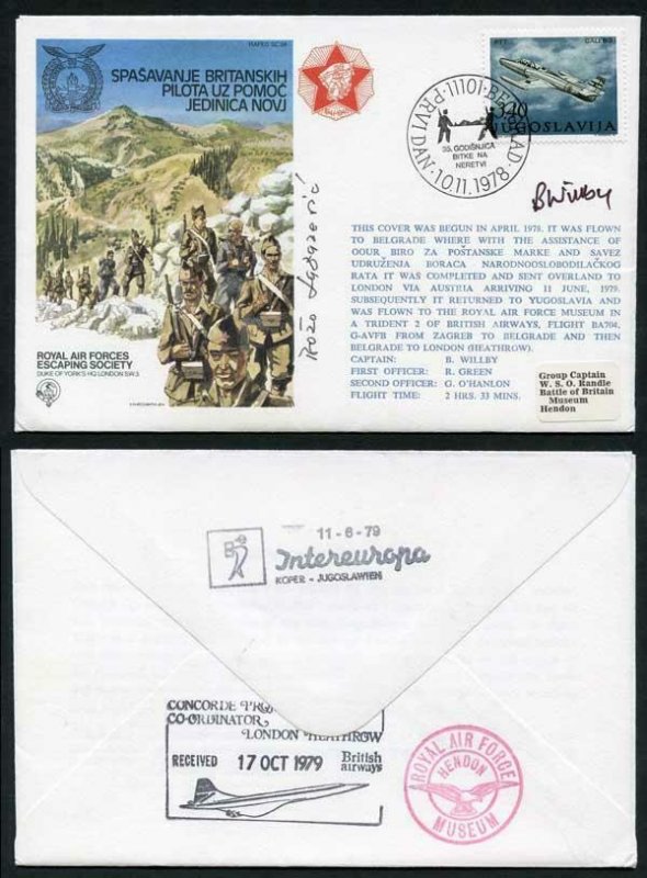 ES24b Escape from Yugoslavia Signed by Pilot and General Lazaveric