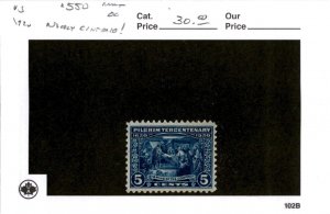 United States Postage Stamp, #550 Mint Hinged Centered, 1920 Pilgrim (AE)
