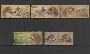 RUSSIA #5667-5671 1988 HUNTING DOGS MINT VF NH O.G CTO