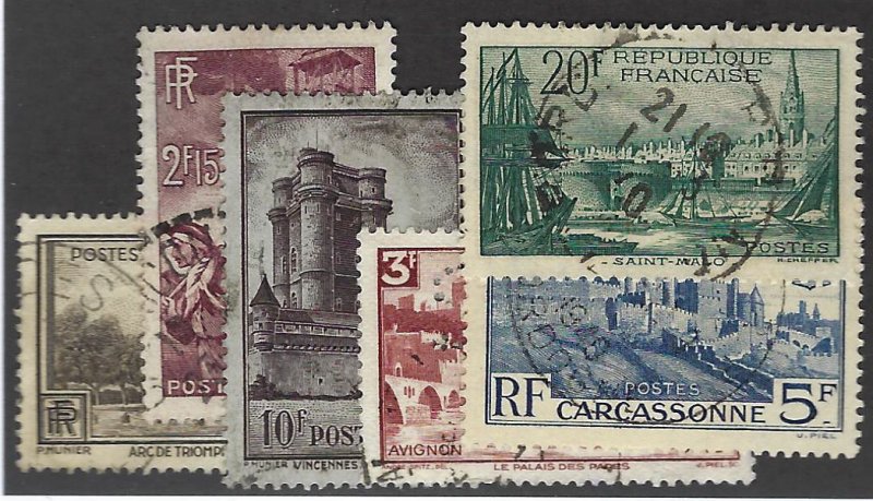 France SC#342-347 Used VF SCV$28.55...Iconic!