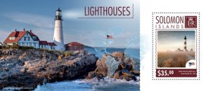 SOLOMON IS. - 2014 - Lighthouses - Perf Souv Sheet - Mint Never Hinged