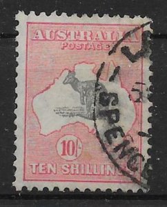 AUSTRALIA SG136 1932 10/= GREY & PINK USED