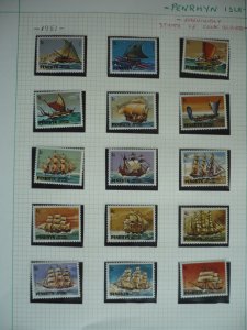 Stamps = Penrhyn Islands - Scott # 130-172 - Mint Never Hinged Set of 43 Stamps