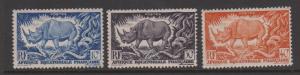 French Equatorial Africa Sc#166-168 MNG MH Slight Gum Disturbance