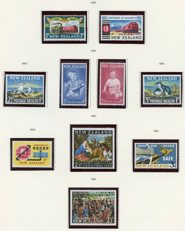 NEW ZEALAND 1961/66  SELECTION  ON PAGES MINT NH SCOTT $198.00